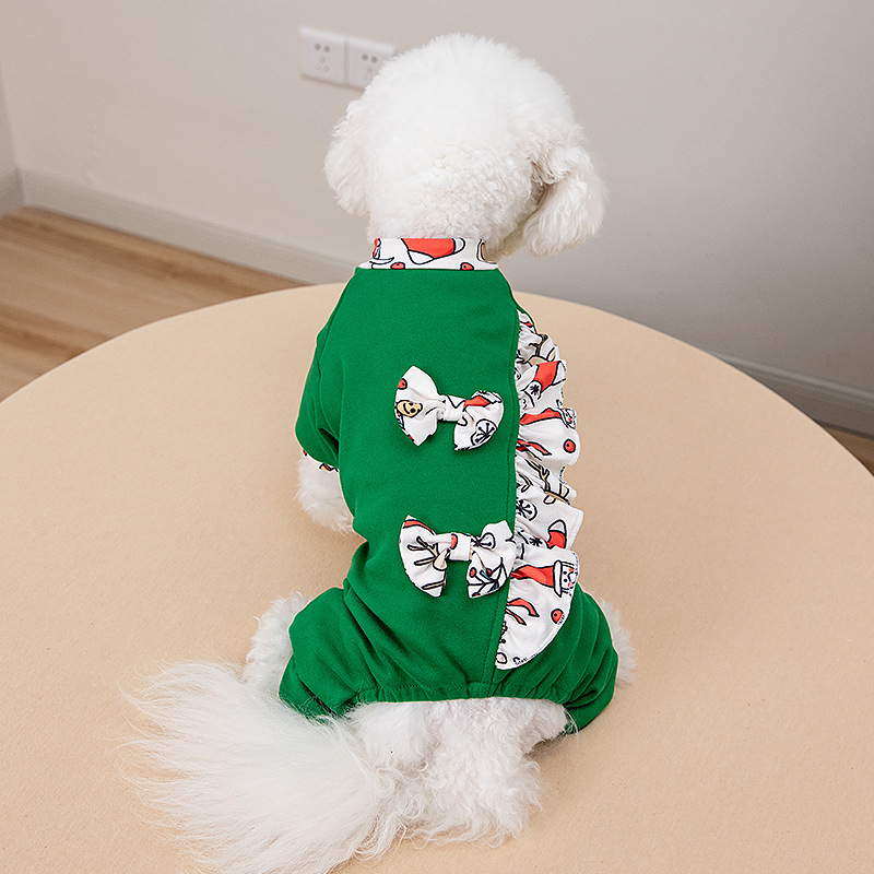 Îmbrăcăminte de Crăciun pentru animale de companie, ținute toamnă–iarna, calde și rezistente la frig pentru câini și pisici, Teddy Bichon