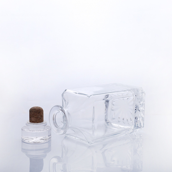 Sticlă simplă de whisky, transparentă, 750 ml, sticlă din cristal alb îngroșat, dop din plută sigilat