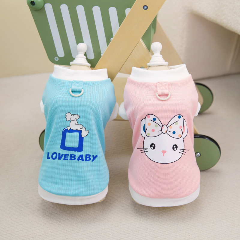 Îmbrăcăminte pentru câini primăvară-vară: tricou fără mâneci cu imprimeu waffle pentru Bichon Frisé și Teddy
