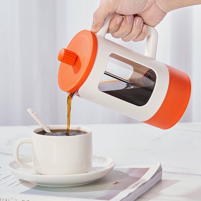 Cafetieră din sticlă borosilicat cu presă franțuzească și filtru pentru birou și casă