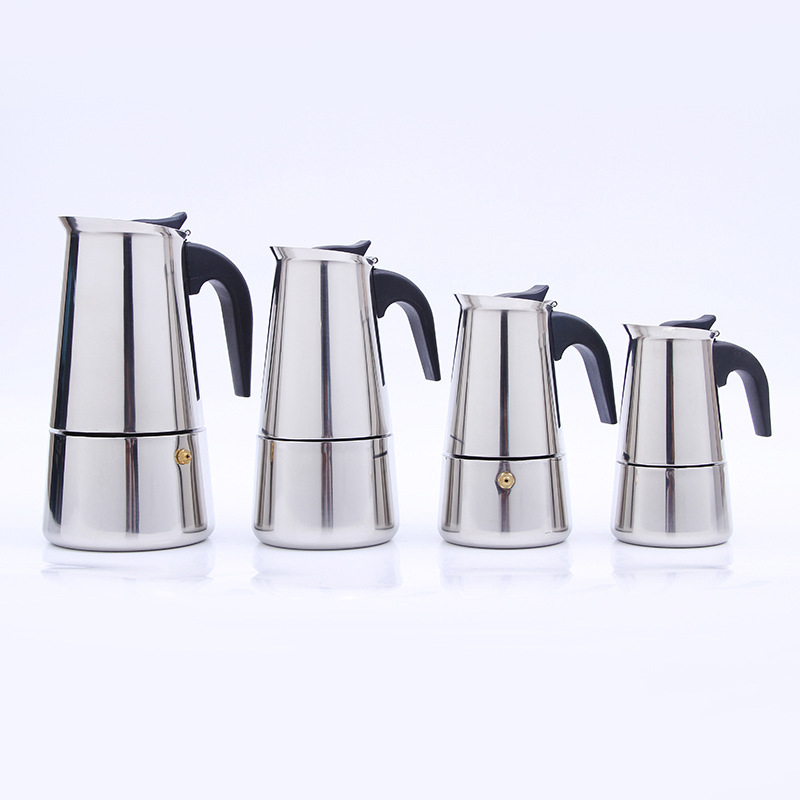 Cafetieră moka din oțel inoxidabil pentru uz casnic, corp bombat mare