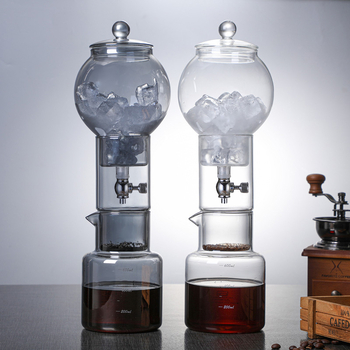 Set din sticlă pentru cafea cold brew, stil nordic, culoare gri fumuriu