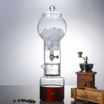 Set din sticlă pentru cafea cold brew, stil nordic, culoare gri fumuriu