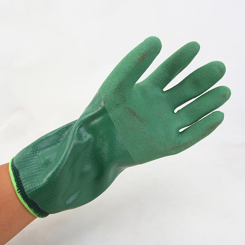 Spring Bud 766-27 Mănuși nitril verzi, impermeabile și rezistente la ulei, fără miros, pentru produse acvatice, manipularea peștelui, utilaje și protecție chimică