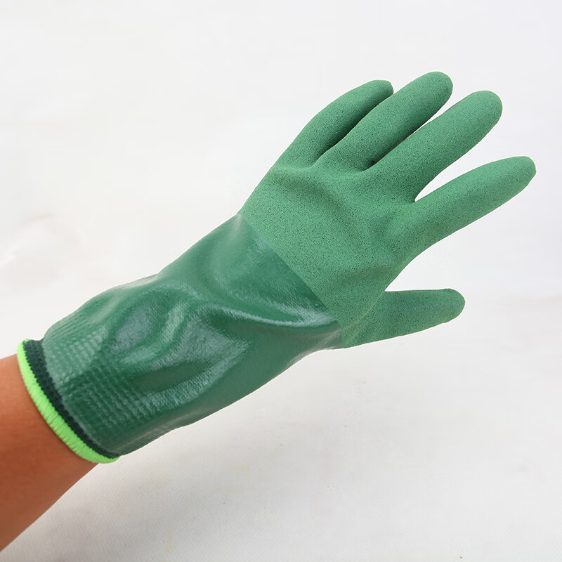 Spring Bud 766-27 Mănuși nitril verzi, impermeabile și rezistente la ulei, fără miros, pentru produse acvatice, manipularea peștelui, utilaje și protecție chimică