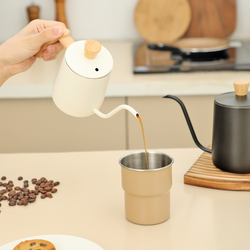 Ceainic pentru cafea din oțel inoxidabil 304, gură îngustă, pentru preparare manuală a cafelei