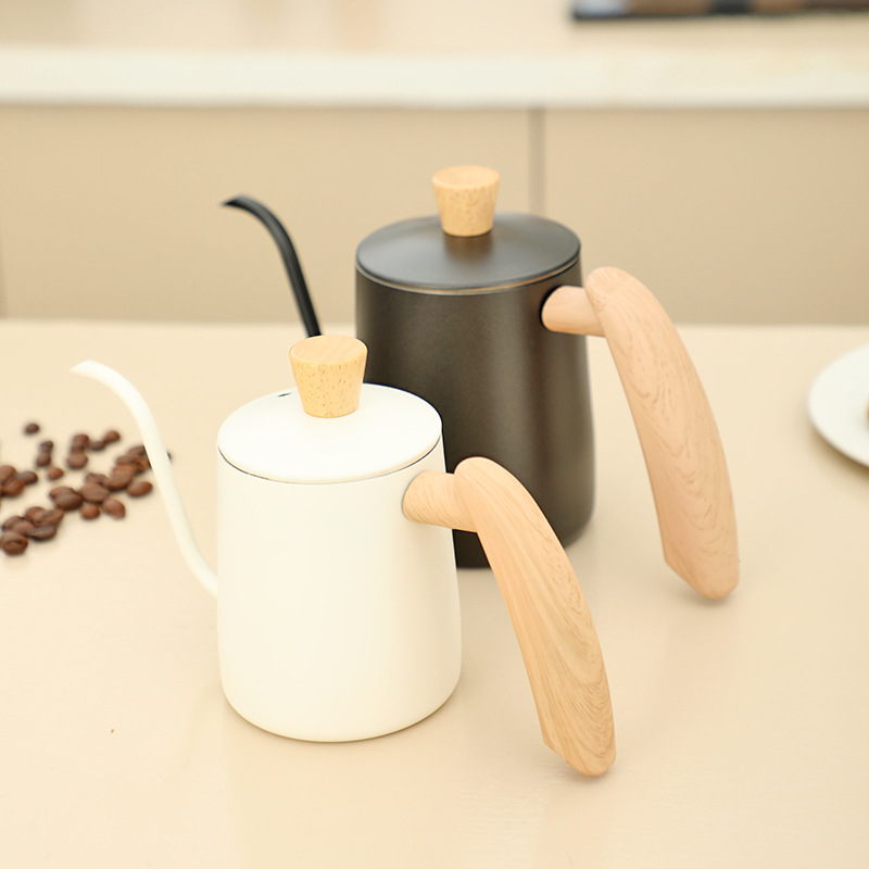 Ceainic pentru cafea din oțel inoxidabil 304, gură îngustă, pentru preparare manuală a cafelei
