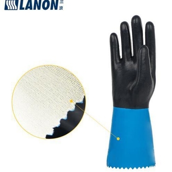 Lanlang SR305 Mănuși din neopren, rezistente la substanțe chimice, 35 cm lungime