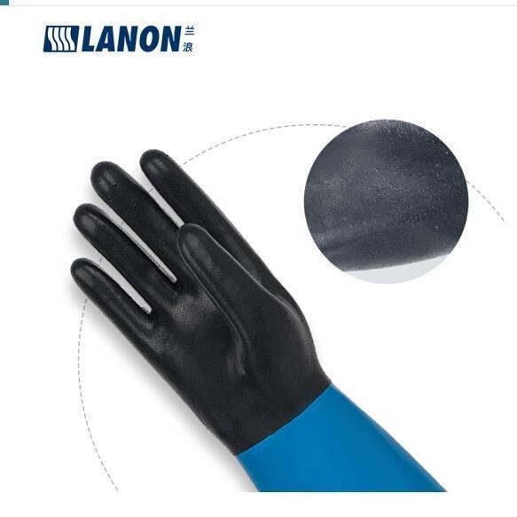 Lanlang SR305 Mănuși din neopren, rezistente la substanțe chimice, 35 cm lungime
