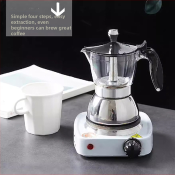 Cafetieră moka pentru uz casnic, oțel inoxidabil, stil italian, set pentru prepararea cafelei acasă