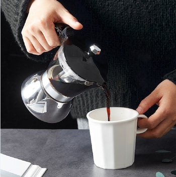Cafetieră moka pentru uz casnic, oțel inoxidabil, stil italian, set pentru prepararea cafelei acasă