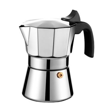 Cafetieră moka octogonală din oțel inoxidabil, clasică, pentru uz casnic, stil italian, cafea espresso preparată manual