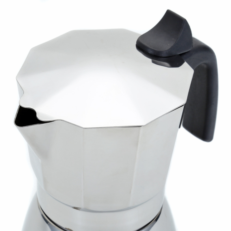 Cafetieră moka octogonală din oțel inoxidabil, clasică, pentru uz casnic, stil italian, cafea espresso preparată manual