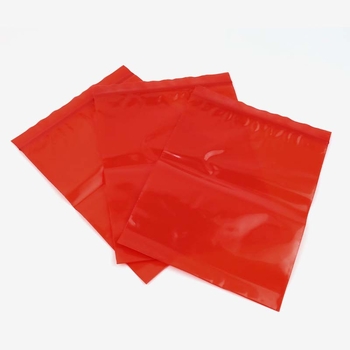 Pungă zip roșie din plastic, auto sigilantă, pentru ambalare generală, cu bandă de sigilare de 1.5 cm