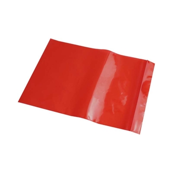 Pungă zip roșie din plastic, auto sigilantă, pentru ambalare generală, cu bandă de sigilare de 1.5 cm
