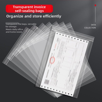 Pungi cu autoseal pentru facturi, transparente, 18×28 cm, pentru documente și chitanțe TVA