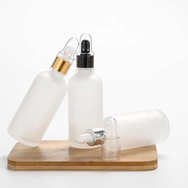 Sticlă mată din sticlă 30 ml pentru uleiuri esențiale, cu pipetă – recipient vid pentru mostre cosmetice