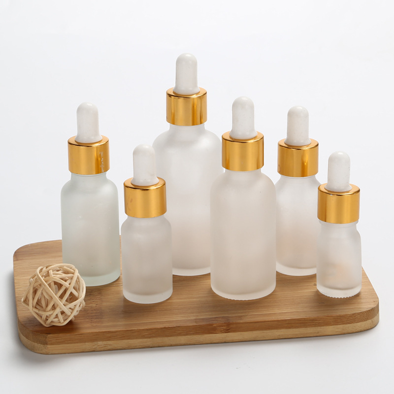 Sticlă mată din sticlă 30 ml pentru uleiuri esențiale, cu pipetă – recipient vid pentru mostre cosmetice
