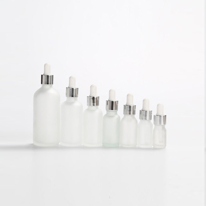 Sticlă mată din sticlă 30 ml pentru uleiuri esențiale, cu pipetă – recipient vid pentru mostre cosmetice