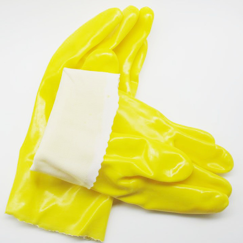 Mănuși de protecție Wiesbon 28-2 din PVC, căptuite cu bumbac, rezistente la substanțe chimice, uleiuri și alcalii