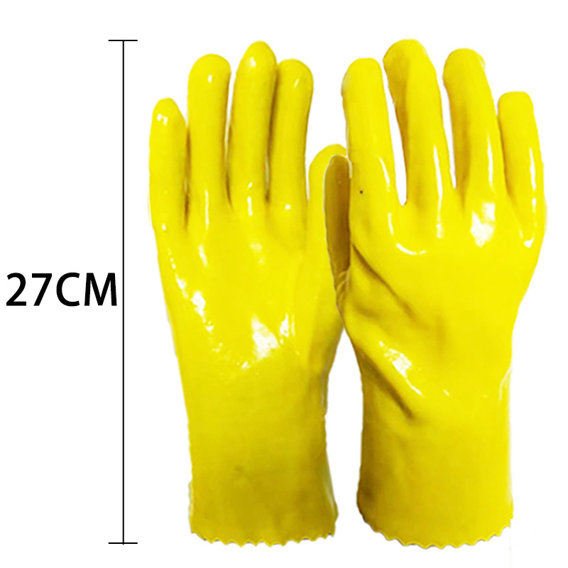 Mănuși de protecție Wiesbon 28-2 din PVC, căptuite cu bumbac, rezistente la substanțe chimice, uleiuri și alcalii