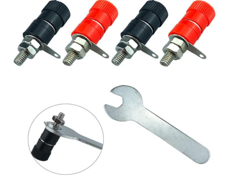 Set conectori banana plug și prize, 40 buc., 4 mm, cu 20 conectori banana nichelati și 20 prize