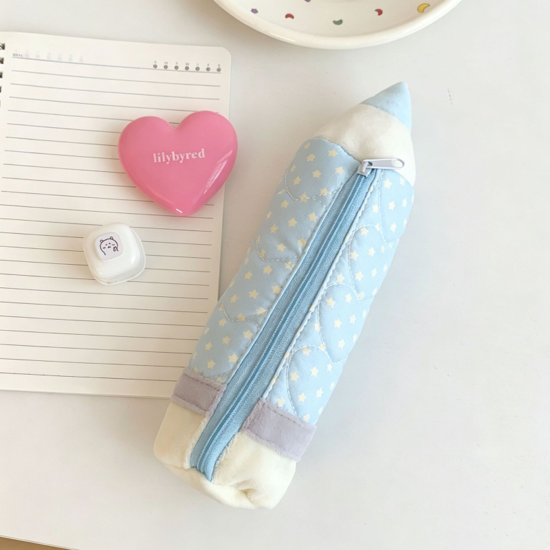 Geantă creativă în formă de creion, cu capacitate mare pentru elevi de gimnaziu, stil proaspăt și simplu pentru depozitare rechizite în stil japonez-coreean.