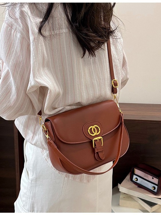 Geantă crossbody mare, din piele sintetică, cu clapă