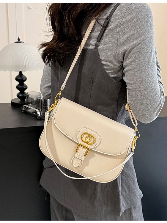Geantă crossbody mare, din piele sintetică, cu clapă