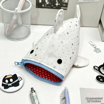 Penar în stil japonez, cu rechin drăguț și stea, din pânză, design creativ