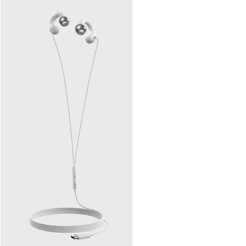 Căști cu fir, cu conducere osoasă, clip-on, design deschis, cu microfon, pentru desktop și laptop, model Q2