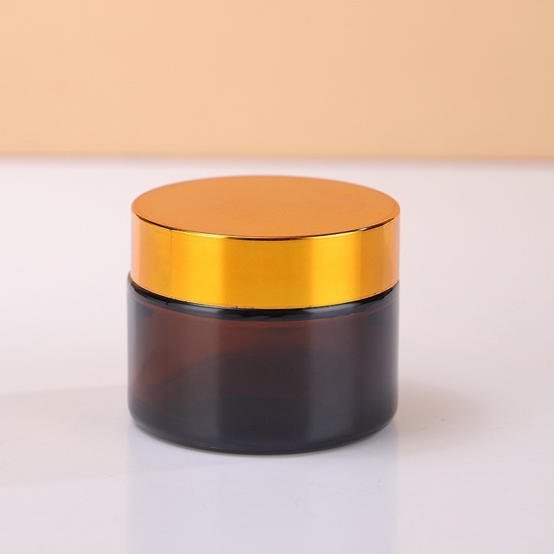 Borcan maro din sticlă pentru cremă cu protecție la lumină, borcănel maro pentru mască, recipient portabil de cosmetică pentru dozare, sticluță de probă pentru cremă de ochi
