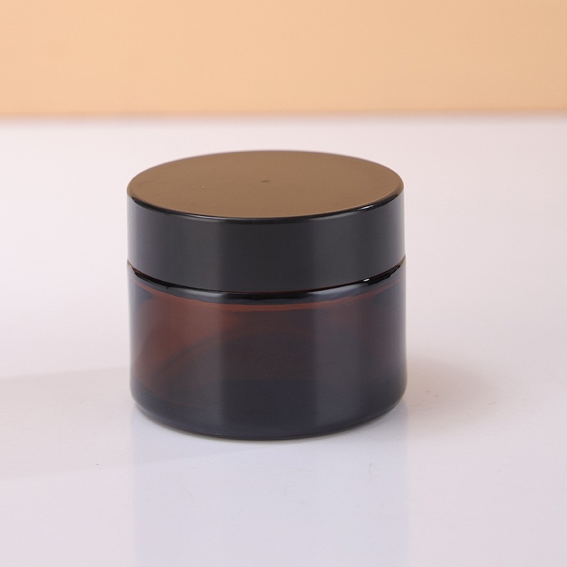 Borcan maro din sticlă pentru cremă cu protecție la lumină, borcănel maro pentru mască, recipient portabil de cosmetică pentru dozare, sticluță de probă pentru cremă de ochi
