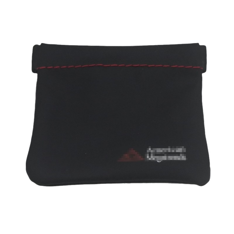 Pungă de depozitare pentru căști și cablu, husă din piele PU, material impermeabil, neagră, 9.3 × 8.5 cm