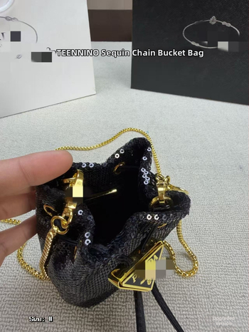 Geantă mini pentru ruj, cu lanț și paiete, bucket bag crossbody pentru femei, vara 2025