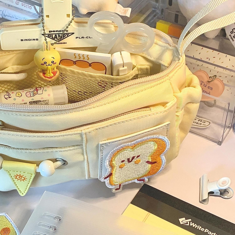 Penar pentru creioane cu capacitate mare, broderie DIY, design inspirat de bucătăria magică, etui multistrat pentru papetărie pentru elevi