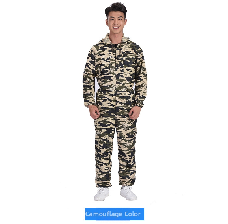 Combinezon de lucru camuflat, protecție împotriva prafului, respirabil, costum de protecție pentru vopsire