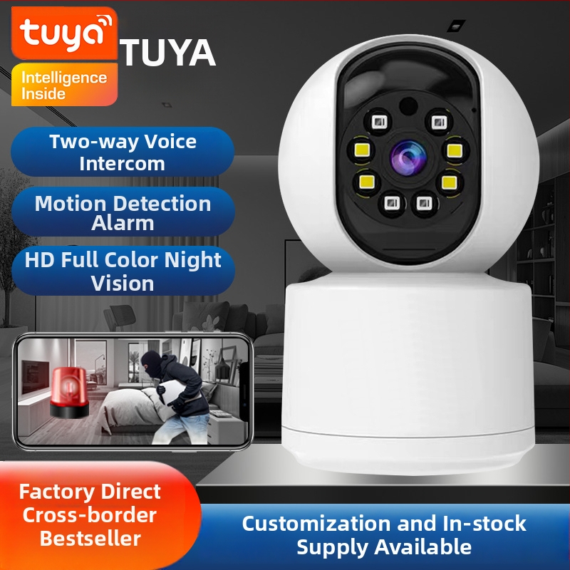 Tuya Cameră de securitate inteligentă pentru interior, 5MP, viziune nocturnă, 360° pan-tilt, lentilă cu unghi larg