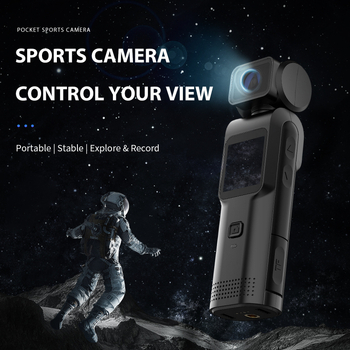 Cameră cu gimbal portabilă, compactă, stabilizare anti-tremur, video 4K HD, transfer Wi-Fi către telefoane, cameră duală