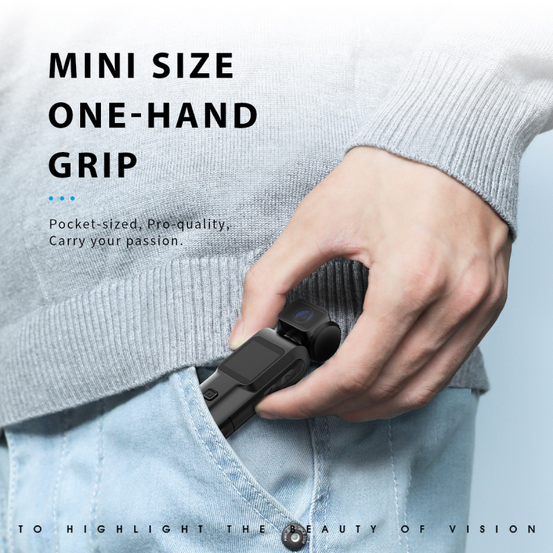 Cameră cu gimbal portabilă, compactă, stabilizare anti-tremur, video 4K HD, transfer Wi-Fi către telefoane, cameră duală