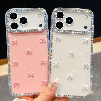 Husă nouă cu diamante strălucitoare pentru iPhone 17 – Aurora Bow, lux