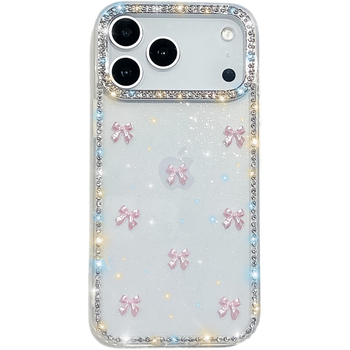 Husă nouă cu diamante strălucitoare pentru iPhone 17 – Aurora Bow, lux