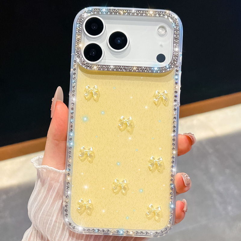 Husă nouă cu diamante strălucitoare pentru iPhone 17 – Aurora Bow, lux