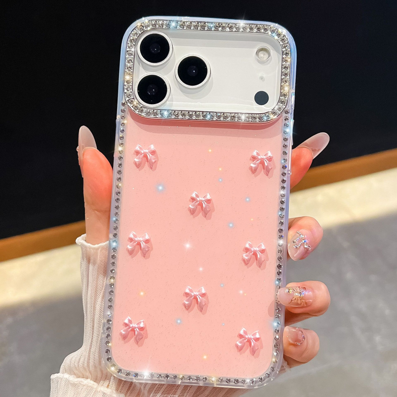 Husă nouă cu diamante strălucitoare pentru iPhone 17 – Aurora Bow, lux