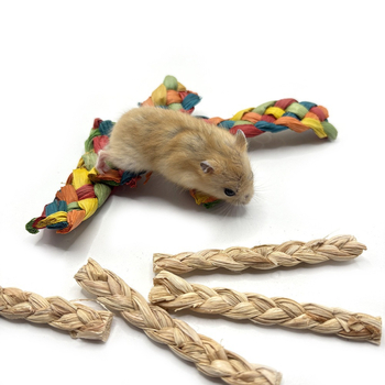 Segment împletit din frunze de porumb pentru jucării de păsări, jucărie de mestecat pentru rozătoare mici, 8 cm