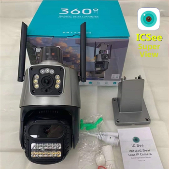 ICSEE Cameră ball wireless de exterior 6MP cu Wi-Fi, lentilă duală, PTZ, monitorizare, detecție de mișcare și de oameni