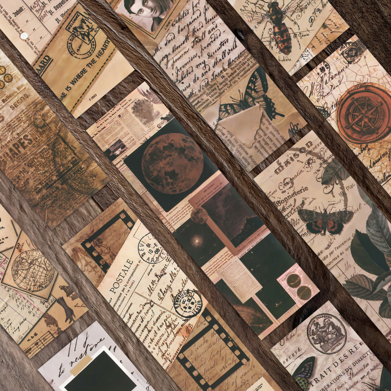 Set de 30 semne de carte vintage pentru cărți, albume și caiete — decorative, retro, desene creative