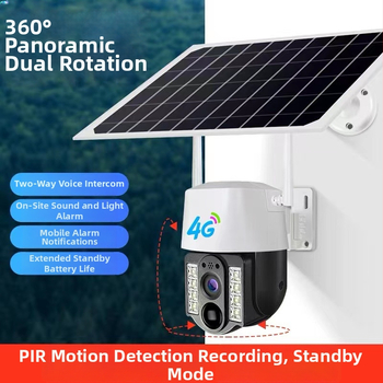 V380 cameră de supraveghere wireless pentru exterior, alimentată cu energie solară, Wi-Fi și monitorizare de la distanță