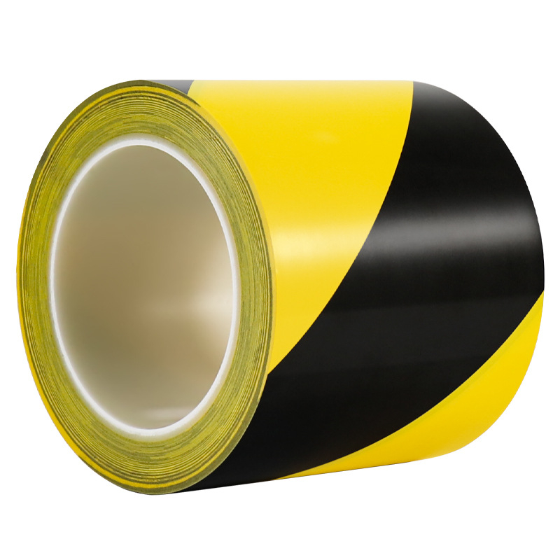 Bandă de avertizare galben-negru pentru marcaje pe podea – marcaj tip zebra, lăţime 4,8 cm, lungime 16/33 m