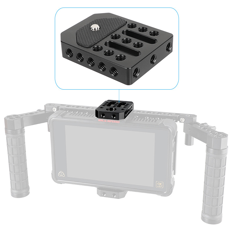 Cușcă monitor 1/4 inch, placă inferioară și placă tip brânză pentru rig-ul camerei, aliaj de aluminiu